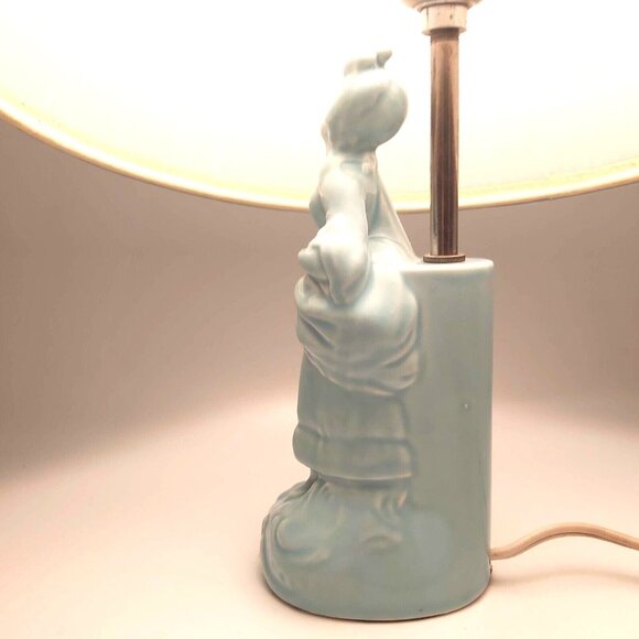 Bridgerton Lady Dressed in 1770s French Courtly Fashion - Ceramic Lamp Turquoise - Picture 3 of 7